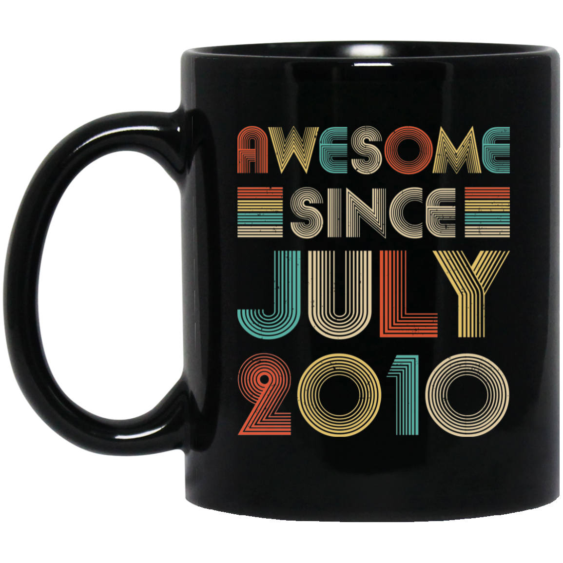 Awesome Since July 2010 Vintage 11th Birthday Gifts Youth Mug-Coffee Mug-BM11OZ 11 oz. Black Mug-Black