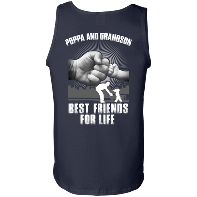 Poppa And Grandson Best Friends For Life-T-Shirt & Hoodie-Unisex Tank-Navy