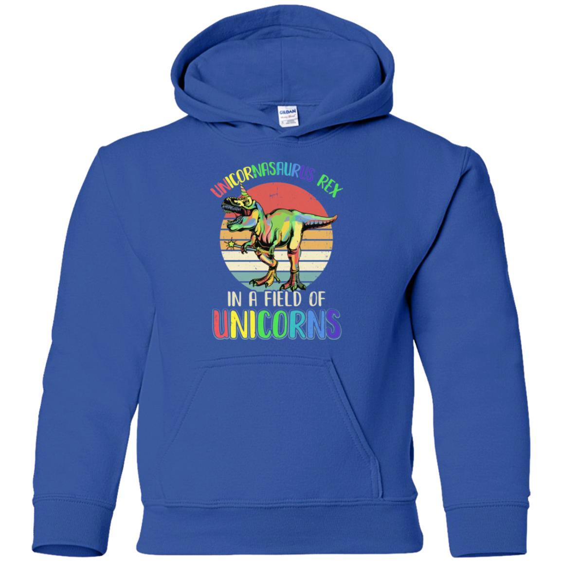 Be A Unicornasaurus Rex In A Field Of Unicorns Youth-Youth Shirt-Youth Pullover Hoodie-Royal