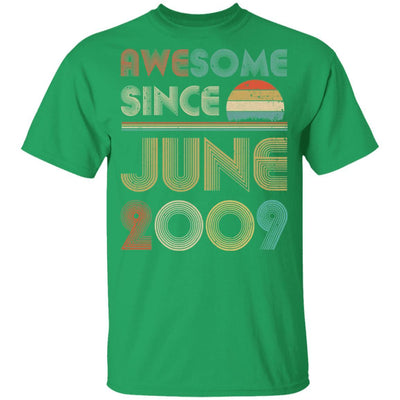 Awesome Since June 2009 Vintage 12th Birthday Gifts Youth-Youth Shirt-Youth T-Shirt-Irish Green