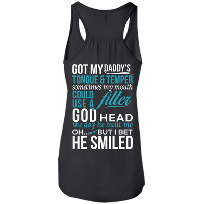 Got My Daddy's Tongue And Temper-T-Shirt & Hoodie-Women's Flowy Racerback Tank-Black