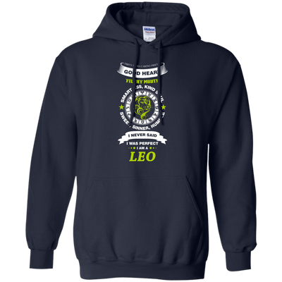 I Never Said I Was Perfect I Am A LEO-T-Shirt & Hoodie-Pullover Hoodie-Navy