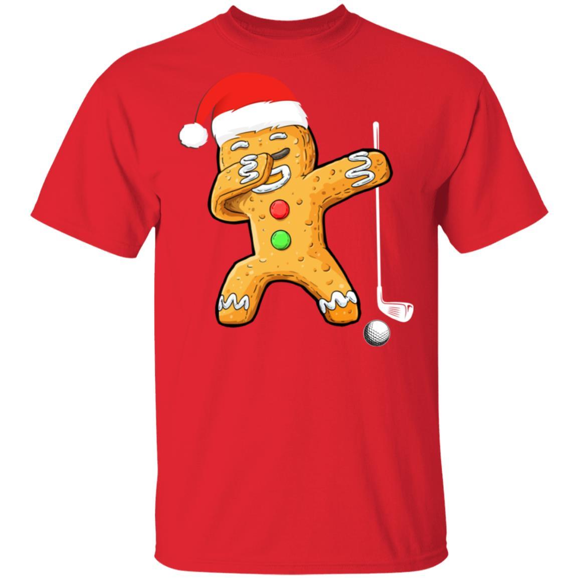 Dabbing Gingerbread Santa Golf Christmas Pajama Gifts-T-Shirt & Sweatshirt-Classic T-Shirt-Red
