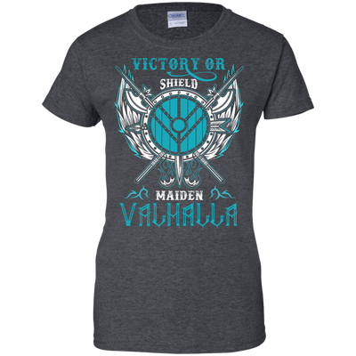 Shieldmaiden Victory Or Valhalla-T-Shirt & Hoodie-Women's T-Shirt-Dark Heather