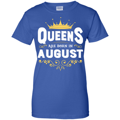 Queens Are Born In August-T-Shirt & Hoodie-Women's T-Shirt-Royal