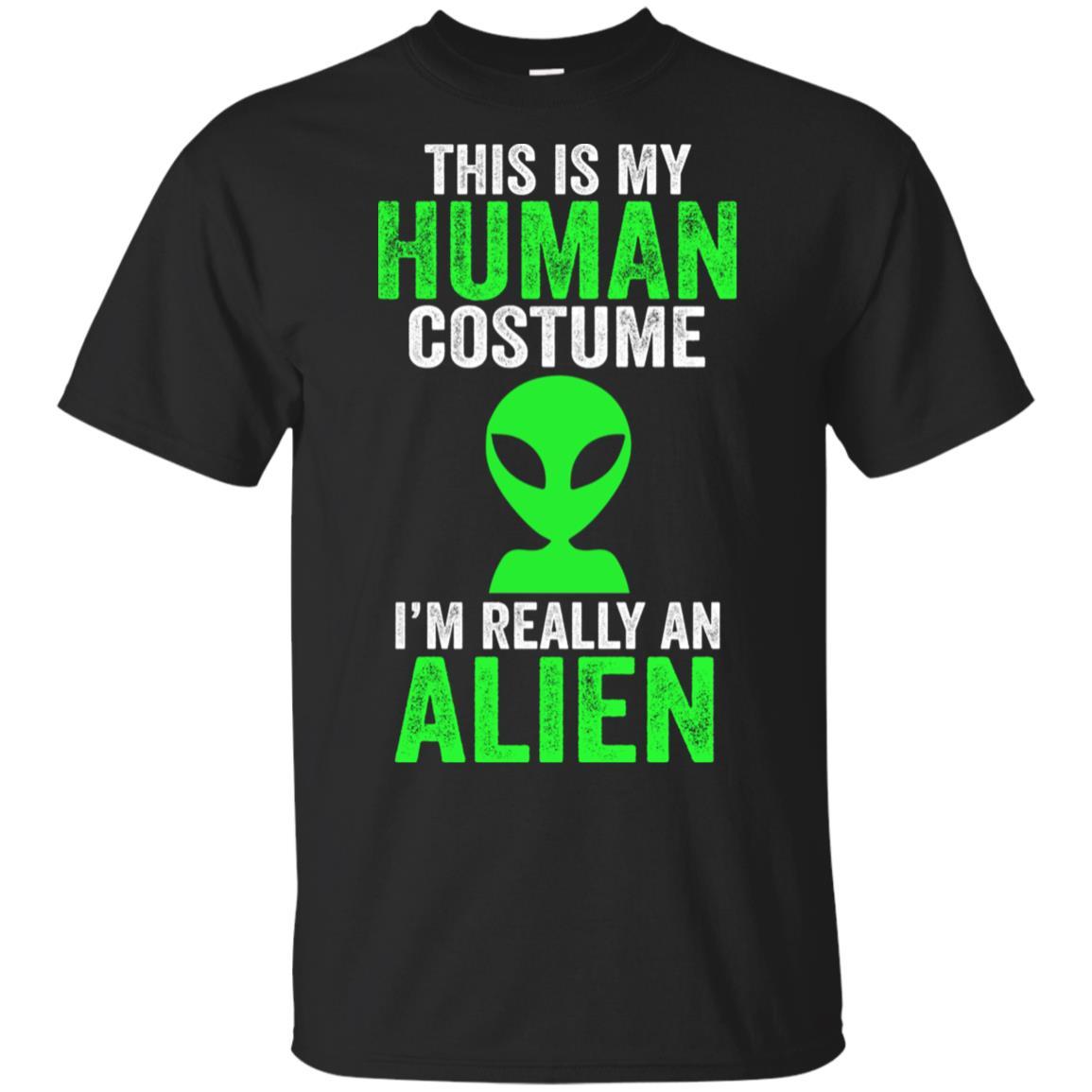 This Is My Human Costume Im Really An Alien Halloween-T-Shirt & Hoodie-Classic T-Shirt-Black