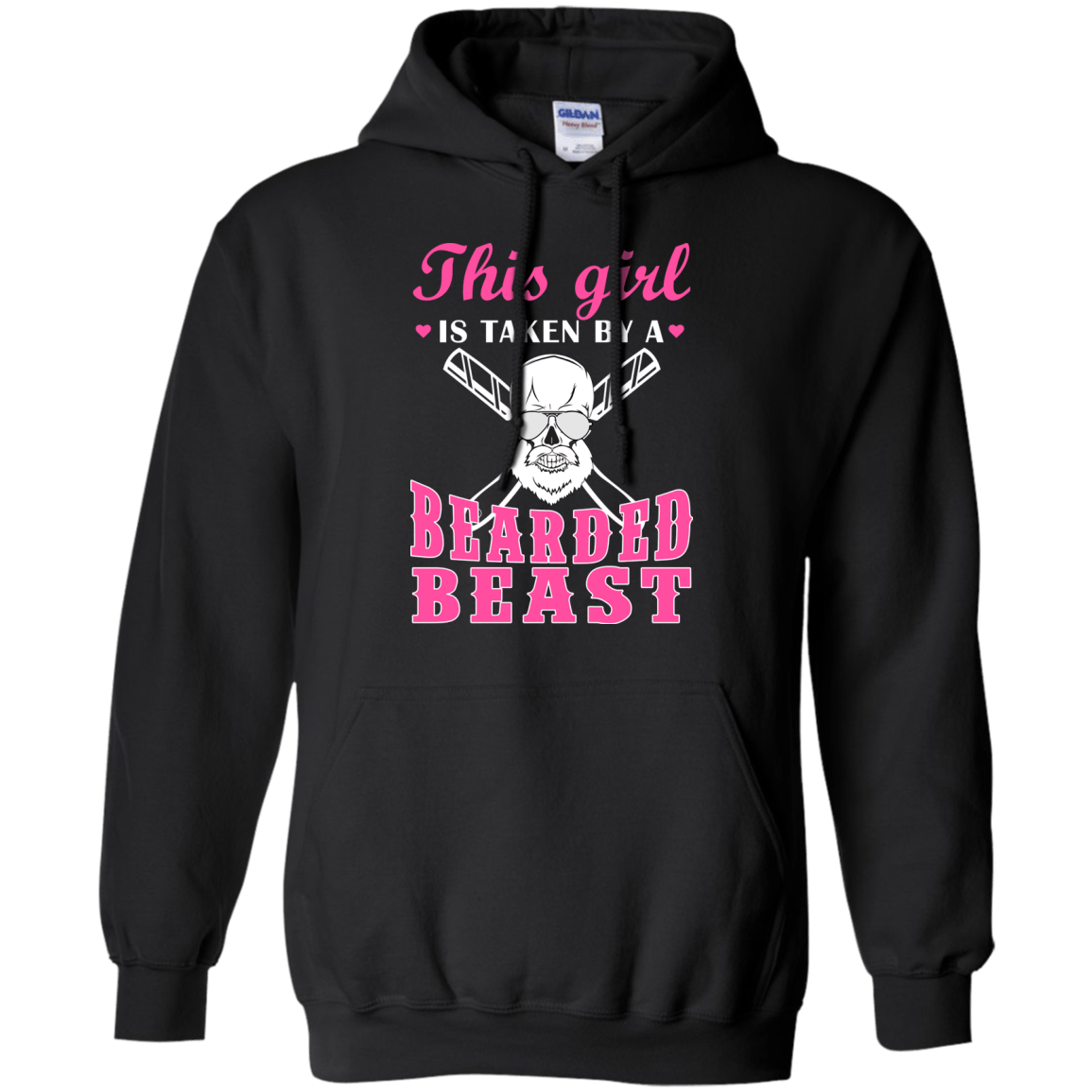 This Girl Is Taken By A Bearded Beast-T-Shirt & Hoodie-Pullover Hoodie-Black