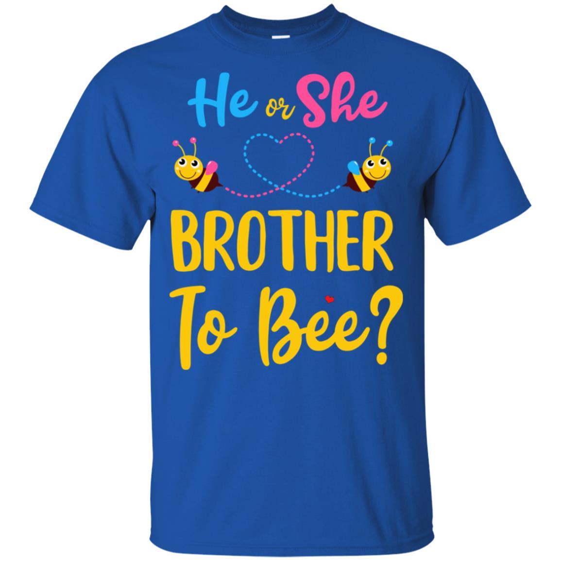 Gender Reveal Pink Blue What Will It Bee He Or She Brother Youth-Youth Shirt-Youth T-Shirt-Royal