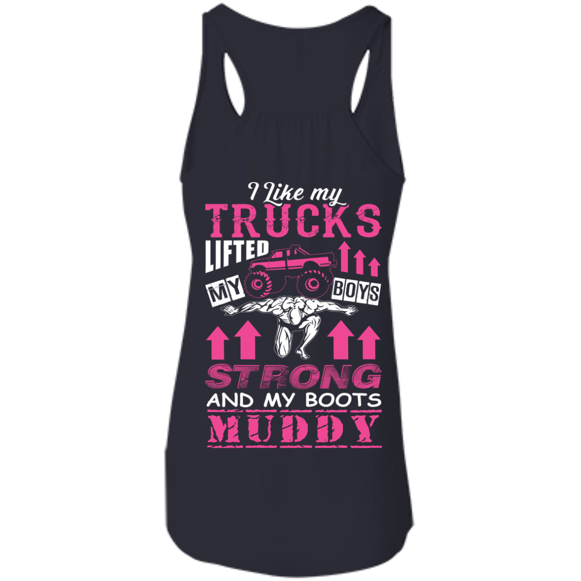 I Like My Trucks-T-Shirt & Hoodie-Women's Flowy Racerback Tank-Midnight