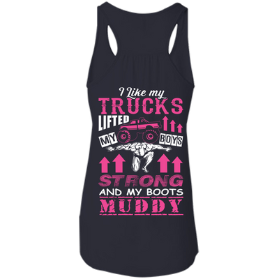 I Like My Trucks-T-Shirt & Hoodie-Women's Flowy Racerback Tank-Midnight