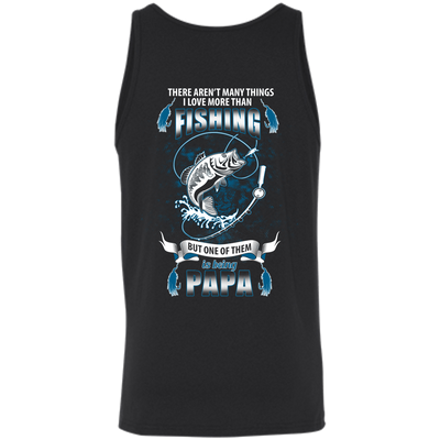 I Love More Them Fishing PAPA-T-Shirt & Hoodie-Unisex Tank-Black