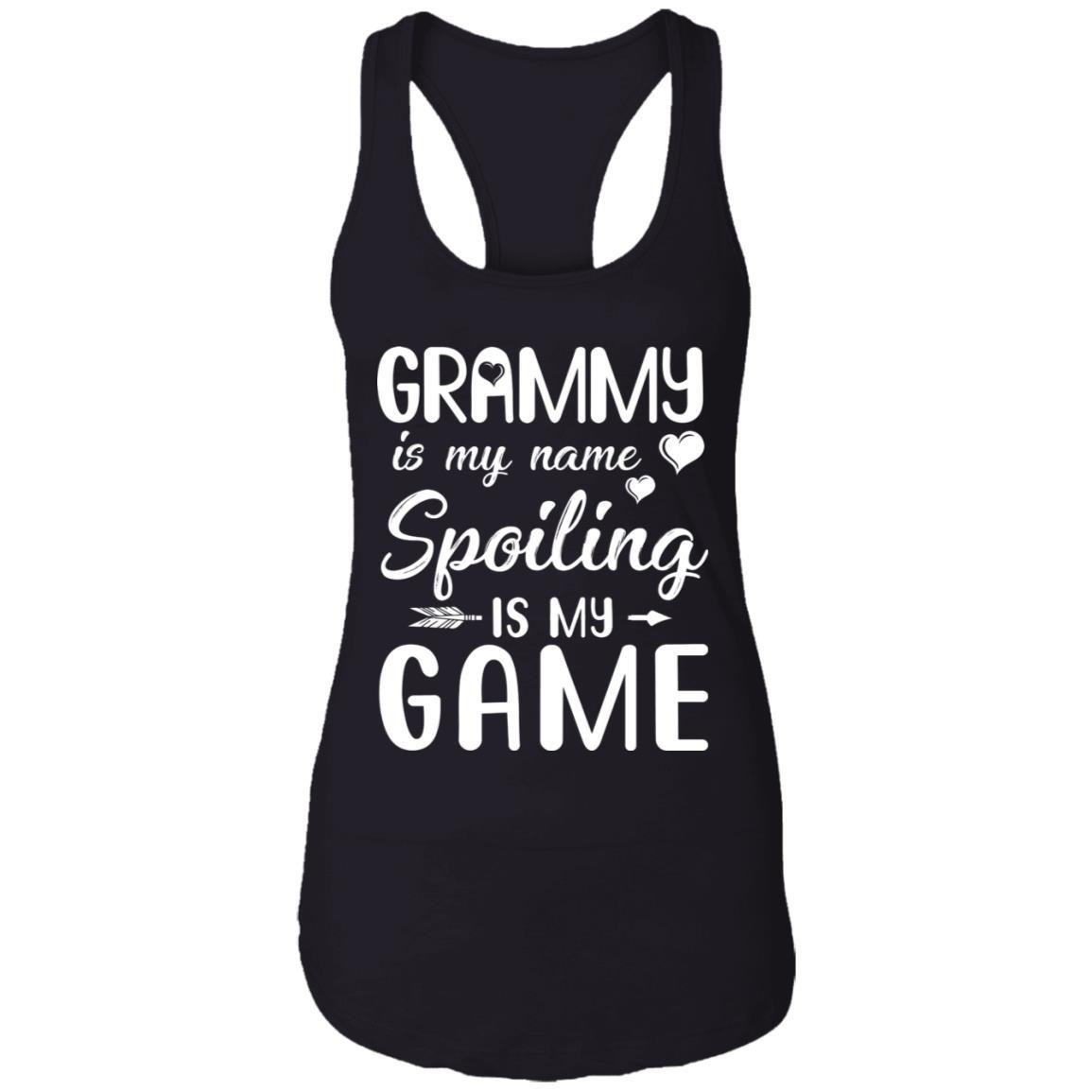 Grammy Is My Name Spoiling Is My Game Funny Mothers Day-T-Shirt & Tank Top-Women's Ideal Racerback Tank-Black