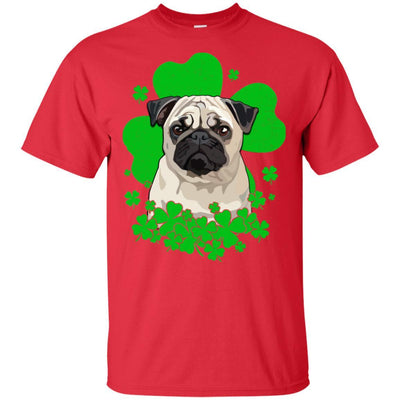 Pug St. Patrick's Day Clovers-T-Shirt & Hoodie-Classic T-Shirt-Red