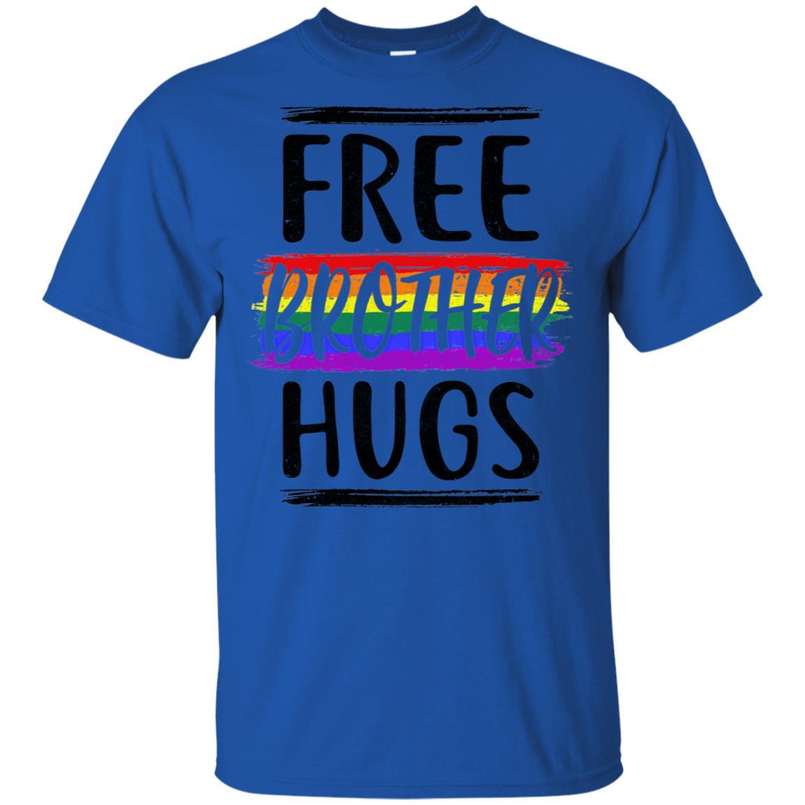 Free Brother Hugs Rainbow heart LGBT Pride Month-T-Shirt & Hoodie-Classic T-Shirt-Royal