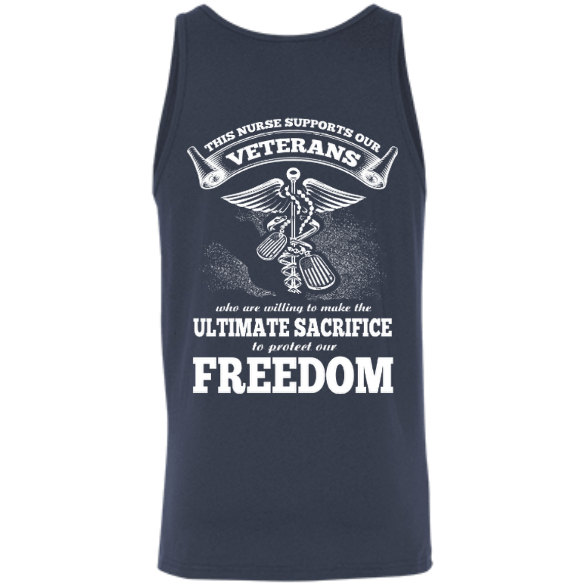 THIS NURSE SUPPORTS OUR VETERANS-T-Shirt & Hoodie-Unisex Tank-Navy