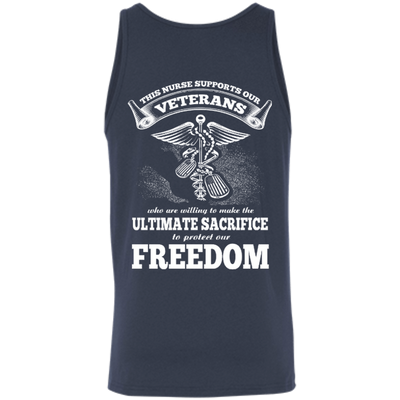THIS NURSE SUPPORTS OUR VETERANS-T-Shirt & Hoodie-Unisex Tank-Navy