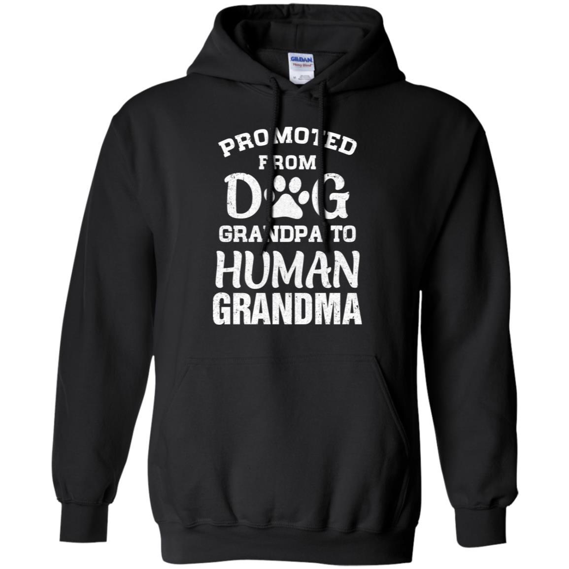 Promoted From Dog Grandpa To Human Grandpa Gifts-T-Shirt & Hoodie-Pullover Hoodie-Black