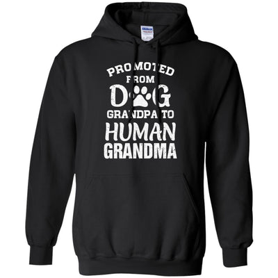 Promoted From Dog Grandpa To Human Grandpa Gifts-T-Shirt & Hoodie-Pullover Hoodie-Black
