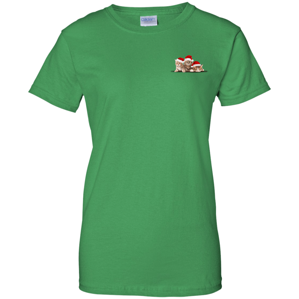 Kitten In A Pocket Cute Cat Christmas-T-Shirt & Hoodie-Women's T-Shirt-Irish Green
