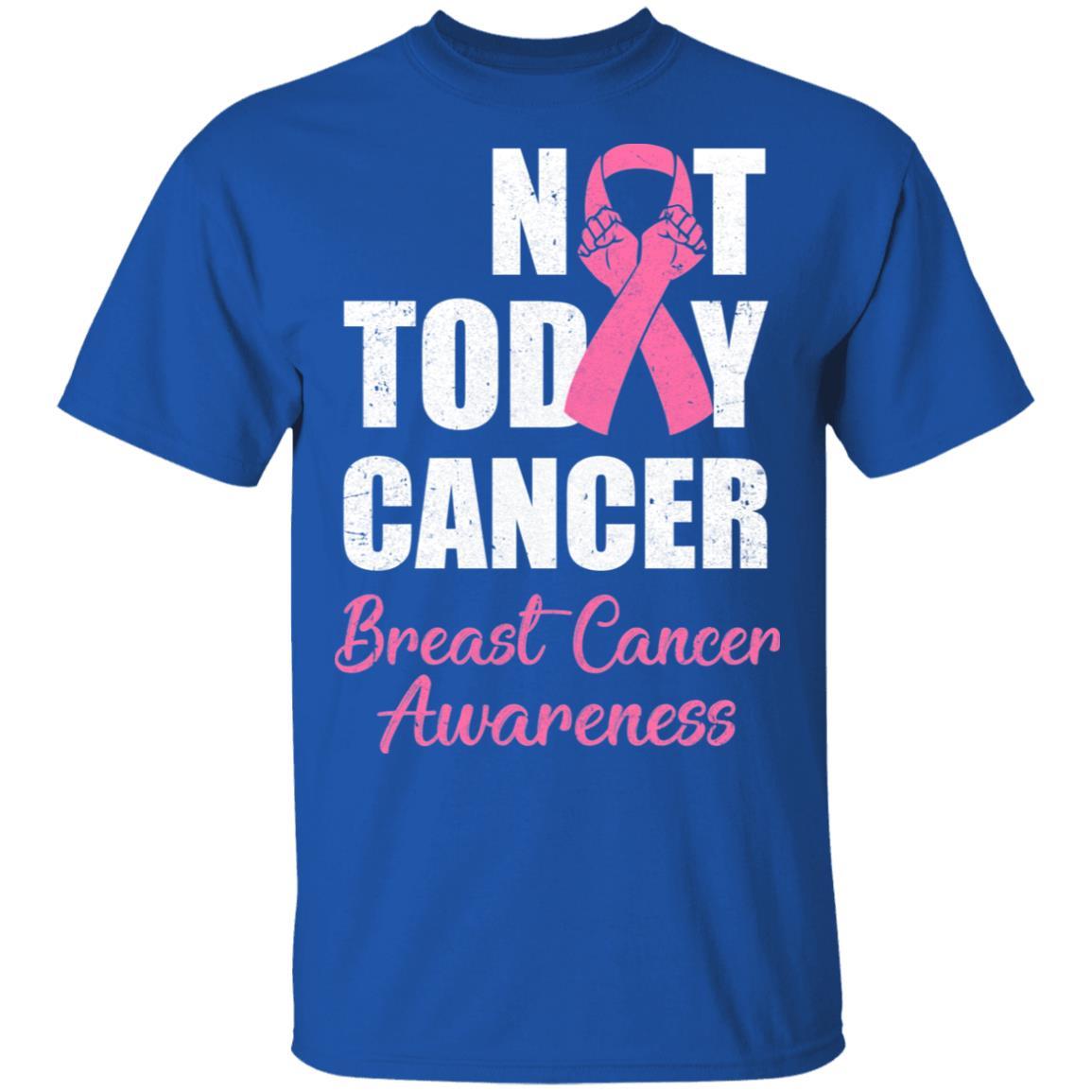 Support Breast Cancer Awareness Pink Ribbon Not Today-T-Shirt & Hoodie-Classic T-Shirt-Royal