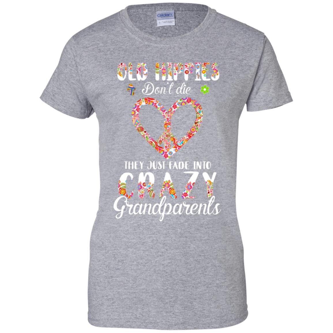 Old Hippies Don't Die They Fade Into Grandparents-T-Shirt & Hoodie-Women's T-Shirt-Sport Grey