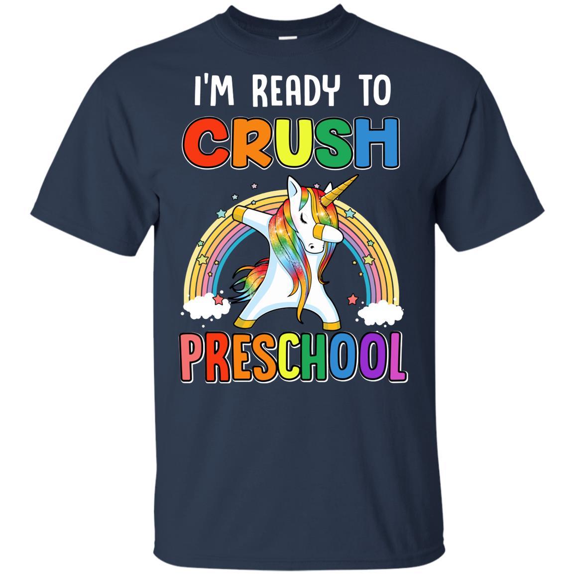 I'm Ready To Crush Preschool Unicorn Back To School Youth-Youth Shirt-Youth T-Shirt-Navy