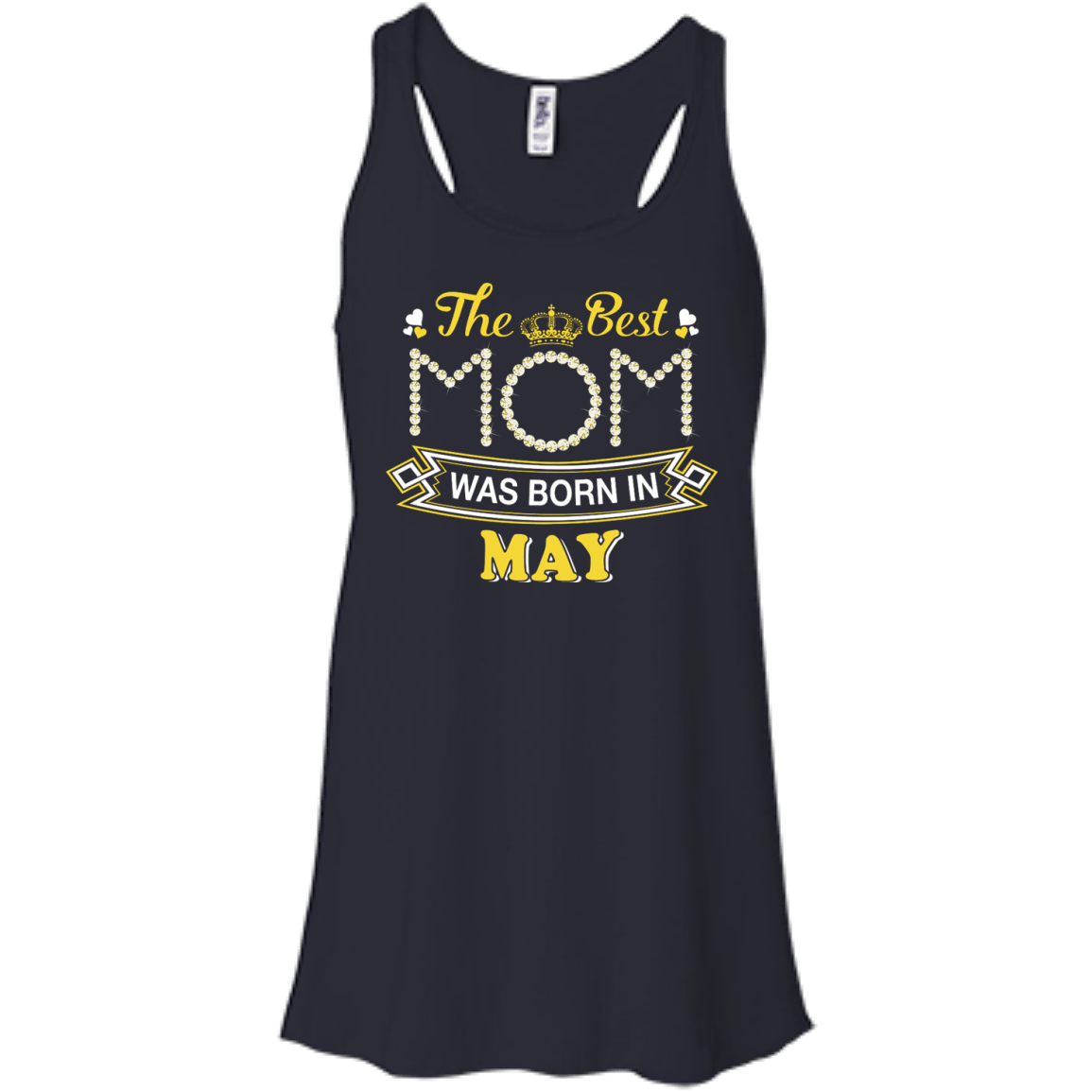 The Best Mom Was Born In May-T-Shirt & Hoodie-Women's Flowy Racerback Tank-Midnight