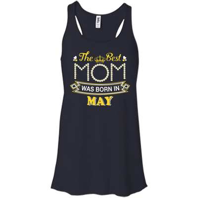The Best Mom Was Born In May-T-Shirt & Hoodie-Women's Flowy Racerback Tank-Midnight