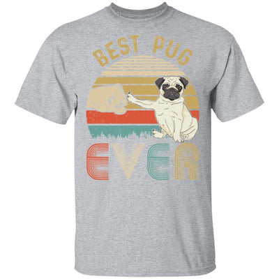 Vintage Best Pug Dad Ever Bump Fit Funny Dad Gifts-T-Shirt & Hoodie-Classic T-Shirt-Sport Grey
