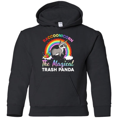 Racoonicorn Raccoon Unicorn Trash Panda For Kid Girls Youth-Youth Shirt-Youth Pullover Hoodie-Black