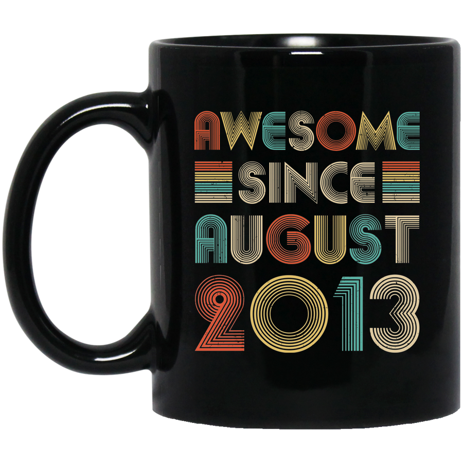 Awesome Since August 2013 Vintage 8th Birthday Gifts Youth Mug-Coffee Mug-BM11OZ 11 oz. Black Mug-Black