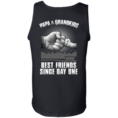 Papa And Grandkids Best Friends Single Day One-T-Shirt & Hoodie-Unisex Tank-Black