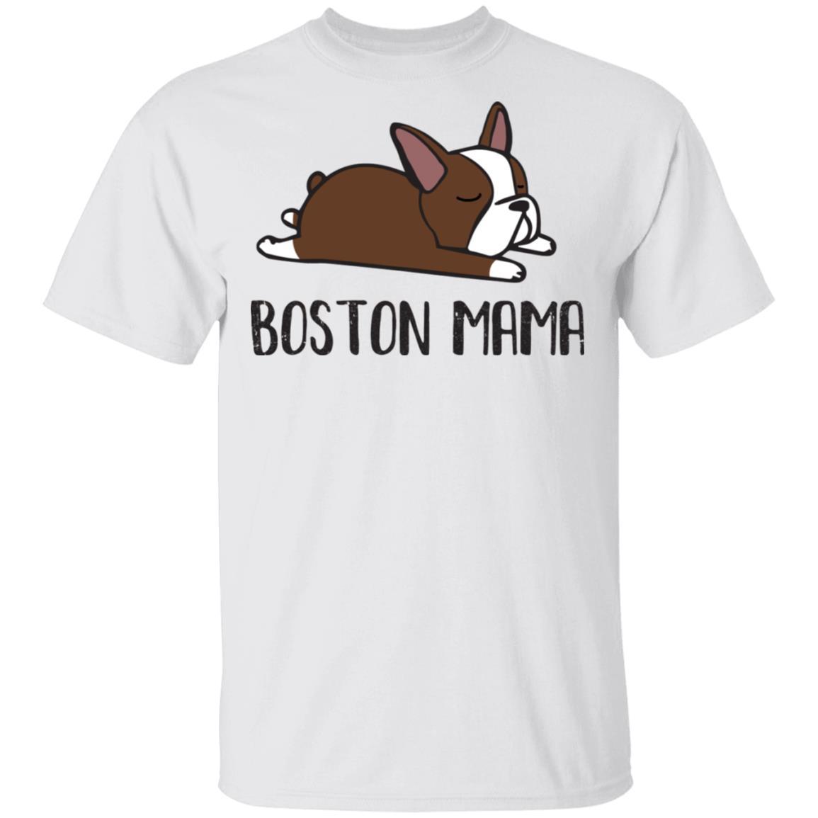 Brown Boston Terrier Mama Bostie Mom Gifts Women-T-Shirt & Hoodie-Classic T-Shirt-White
