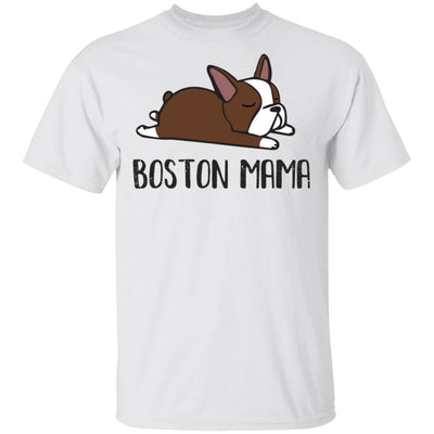 Brown Boston Terrier Mama Bostie Mom Gifts Women-T-Shirt & Hoodie-Classic T-Shirt-White