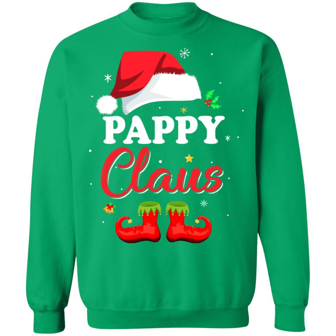 Santa Pappy Claus Matching Family Pajamas Christmas Gifts-T-Shirt & Sweatshirt-Crewneck Sweatshirt-Irish Green