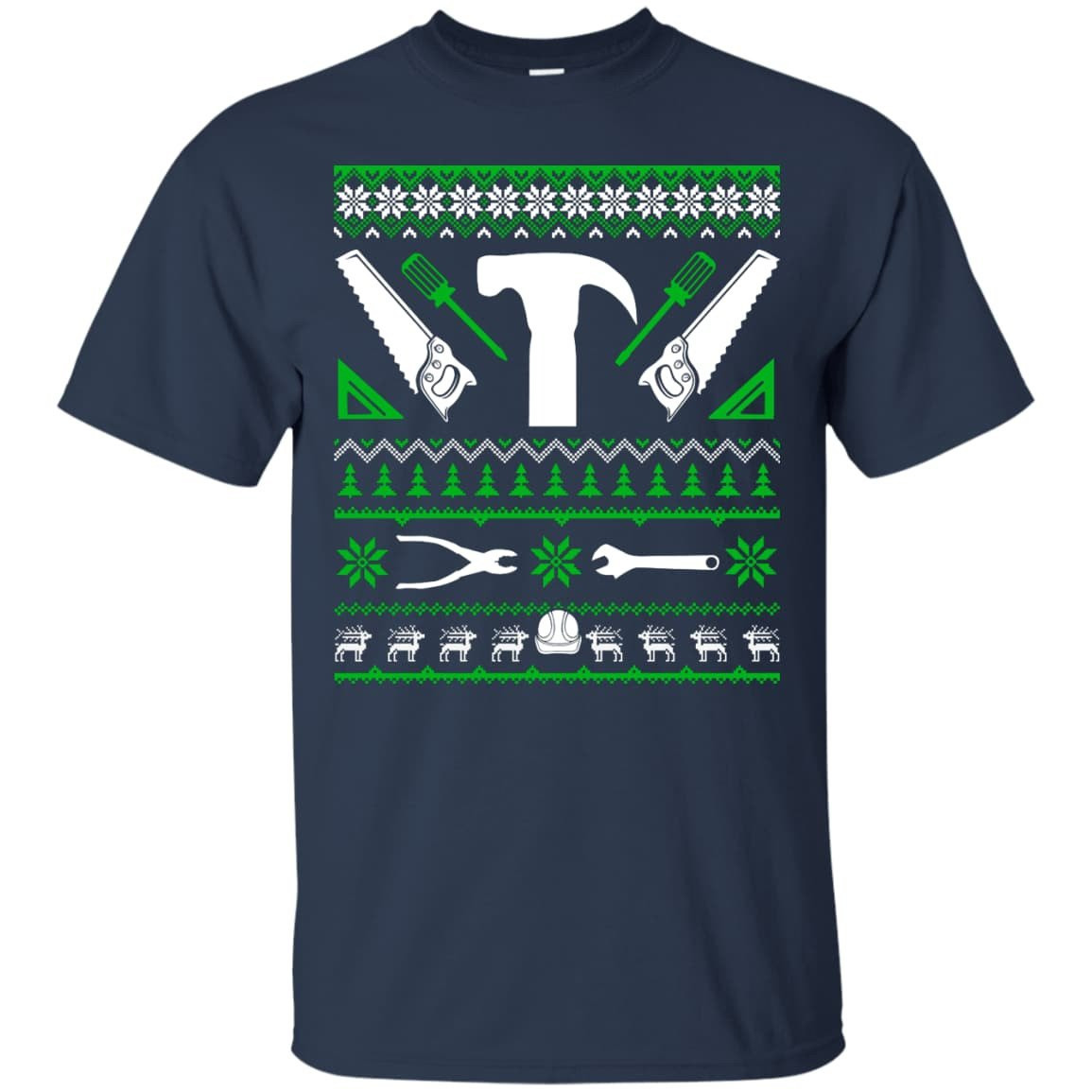 Carpenter Christmas Sweater-T-Shirt & Hoodie-Classic T-Shirt-Navy