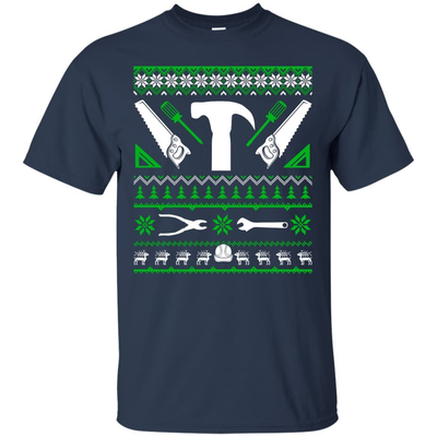 Carpenter Christmas Sweater-T-Shirt & Hoodie-Classic T-Shirt-Navy