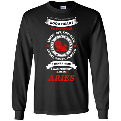 I Never Said I Was Perfect I Am An ARIES-T-Shirt & Hoodie-Long Sleeve T-Shirt-Black