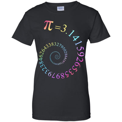 Pi Spiral Galaxy Color Math Pi Day-T-Shirt & Hoodie-Women's T-Shirt-Black