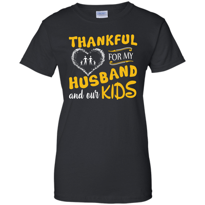 Thankful For My Husband And Our Kids-T-Shirt & Hoodie-Women's T-Shirt-Black