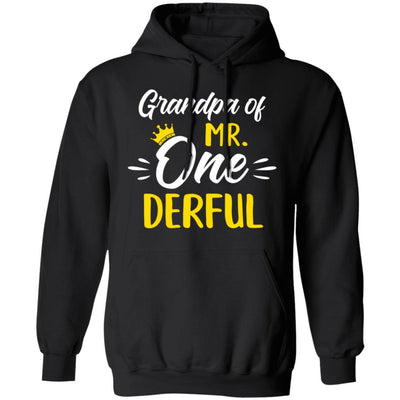 Grandpa Of Mr Onederful 1st Birthday Party Costumes Gifts-T-Shirt & Hoodie-Pullover Hoodie-Black