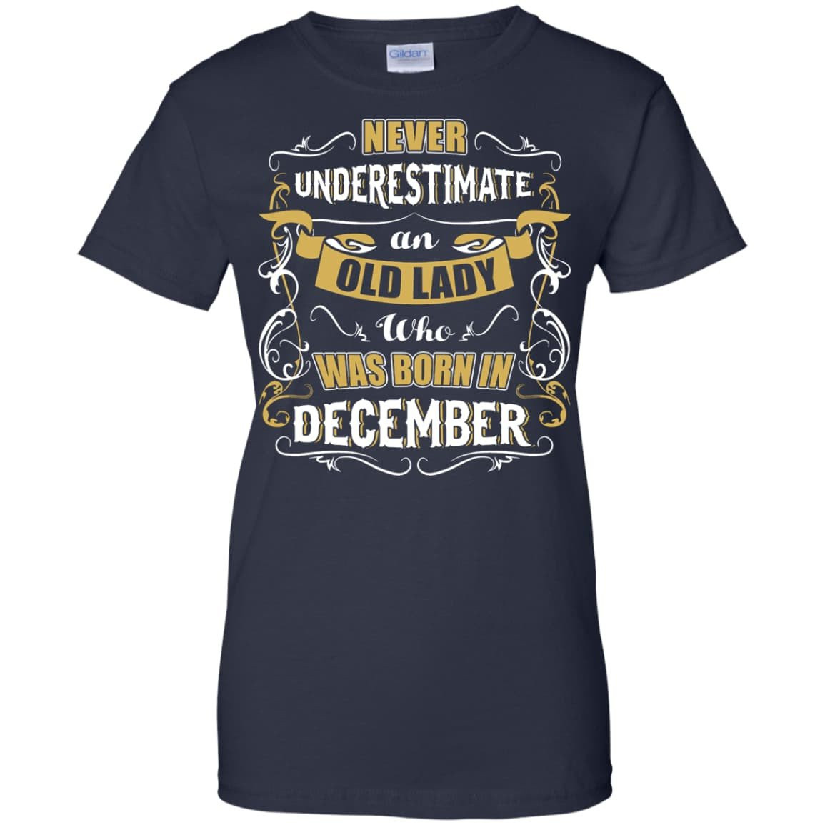 An Old Lady Who Was Born In December-T-Shirt & Hoodie-Women's T-Shirt-Navy