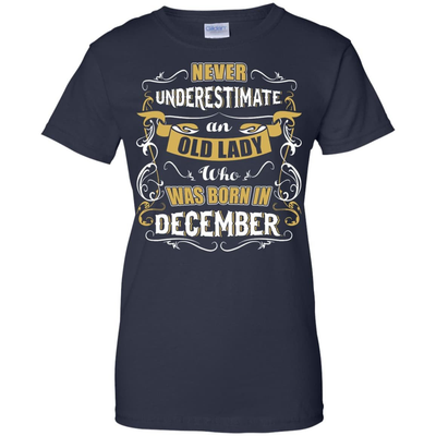 An Old Lady Who Was Born In December-T-Shirt & Hoodie-Women's T-Shirt-Navy