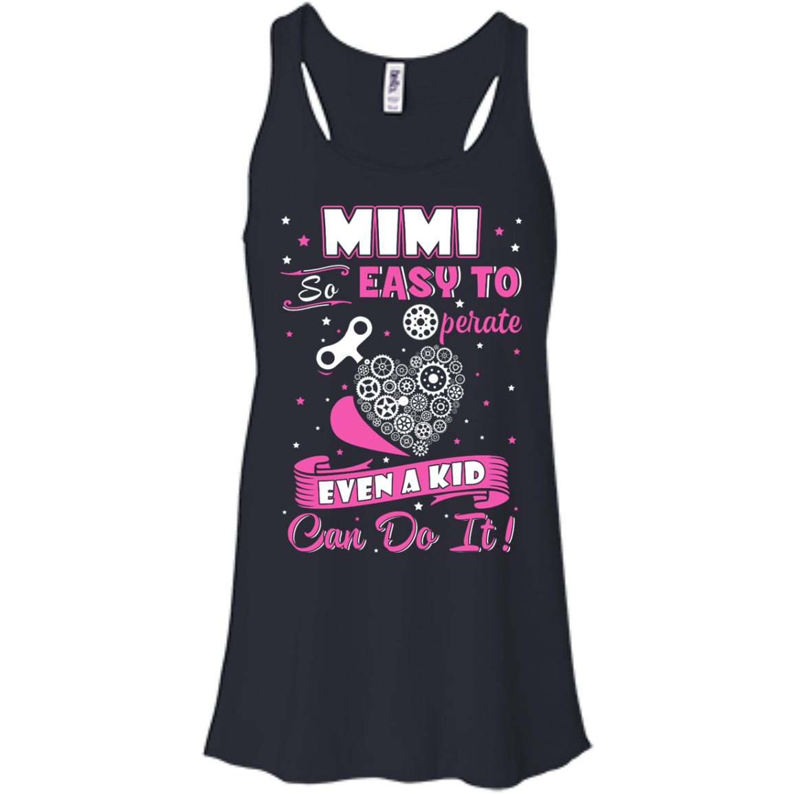 Mimi So Easy To Operate Even A Kid Can Do It-T-Shirt & Hoodie-Women's Flowy Racerback Tank-Midnight