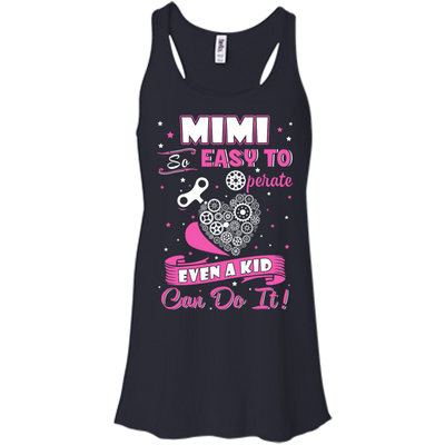 Mimi So Easy To Operate Even A Kid Can Do It-T-Shirt & Hoodie-Women's Flowy Racerback Tank-Midnight