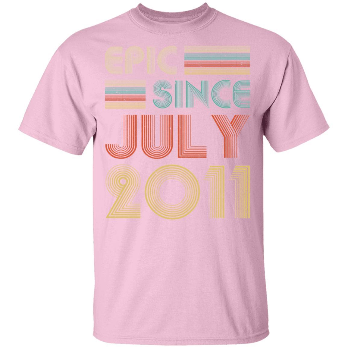 Epic Since July 2011 Vintage 10th Birthday Gifts Youth-Youth Shirt-Youth T-Shirt-Light Pink