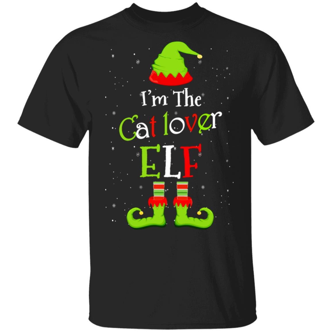 I'm The Cat Lover Elf Family Matching Funny Christmas Group Gift-T-Shirt & Sweatshirt-Classic T-Shirt-Black