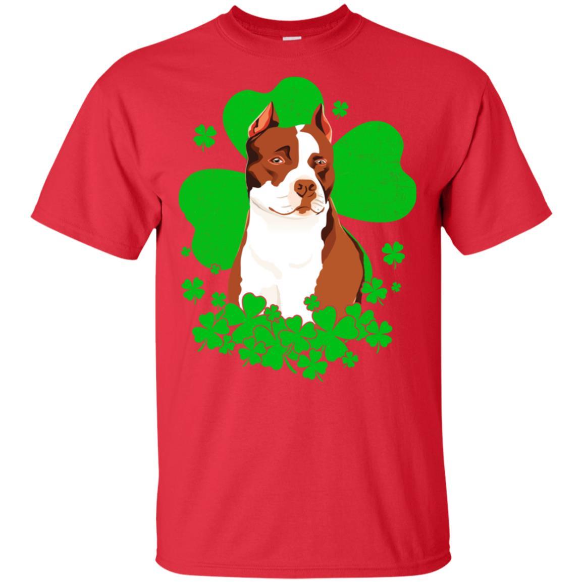 Pitbull St. Patrick's Day Clovers-T-Shirt & Hoodie-Classic T-Shirt-Red