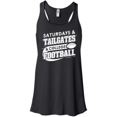SATURDAYS TAILGATES COLLEGE FOOTBALL-T-Shirt & Hoodie-Women's Flowy Racerback Tank-Black