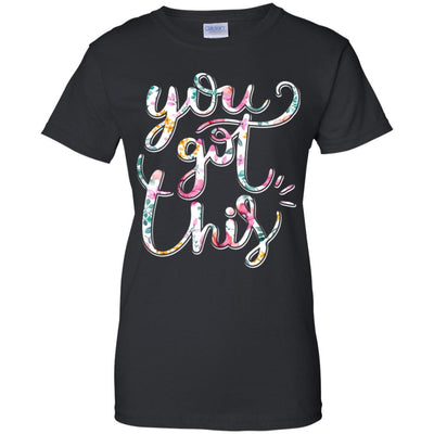 Flower Motivational Teacher State Testing You Got This-T-Shirt & Hoodie-Women's T-Shirt-Black